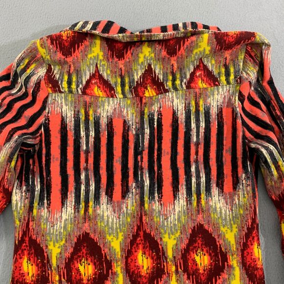 Uncle Frank Shirt Dress Womens Sz S Aztec Long Sleeve Patterned 1/4 Button Front - Picture 12 of 16
